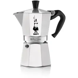 Bialetti Moka Express 6 tasses Cafetière italienne Classique en aluminium Argentée 0.30 L Fabriquée en Italie