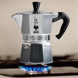 Bialetti Moka Express 6 tasses Cafetière italienne Classique en aluminium Argentée 0.30 L Fabriquée en Italie