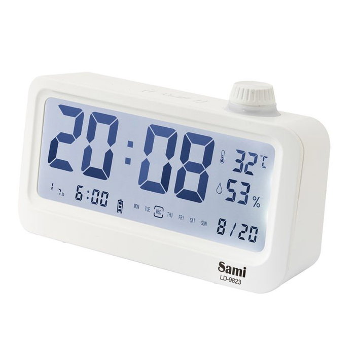 SAMI Réveil LCD Digit XL avec batterie rechargeable