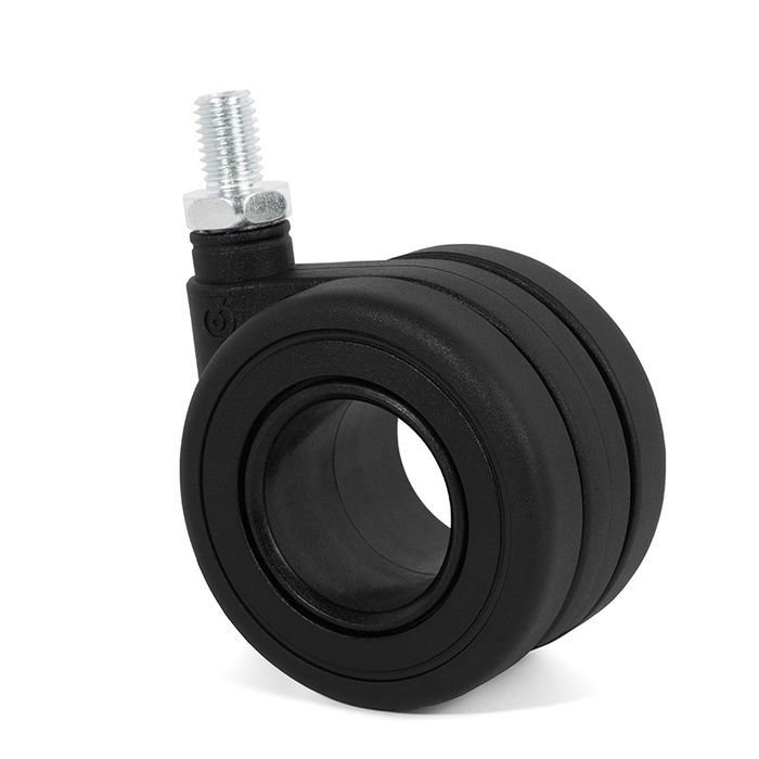 RUEDAS Rueda Giratoria Modelo Koo Aro Doble Ø65 Acabado Negro Erm10 RUEDAS Rueda Giratoria Modelo Koo Aro Doble Ø65 Acabado Negro Erm10