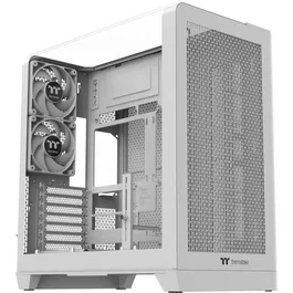 Thermaltake View 390 Air Snow - Boîtier PC moyen tour ATX, façade mesh panoramique avec verre trempé latéral, ports USB 3.0 et Type-C, inclus ventilateurs 2x120mm - Blanc