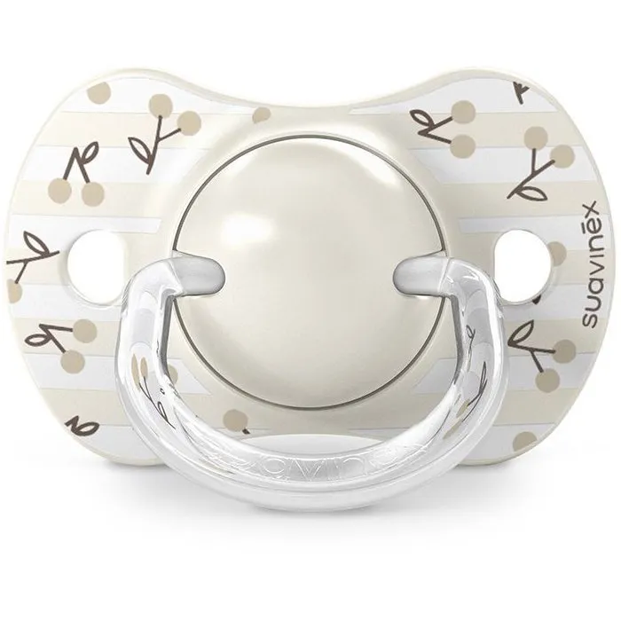 Suavinex Lot de 2 Sucettes Birdies SX Pro 0-6 mois Beige - Tétine symétrique pour développement buccodentaire