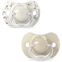 Suavinex Lot de 2 Sucettes Birdies SX Pro 0-6 mois Beige - Tétine symétrique pour développement buccodentaire
