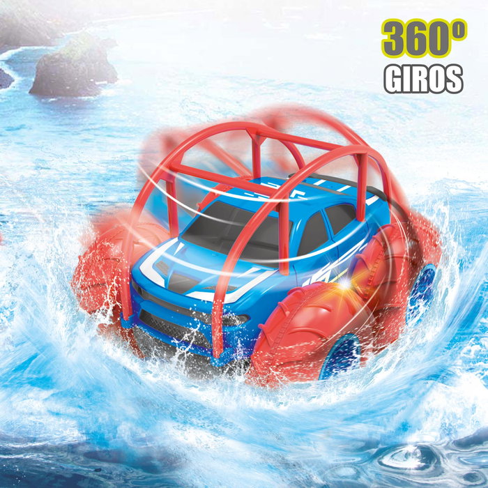Tachan - Voiture Amphibie Télécommandée à Roues Gonflables pour Terre et Eau avec Bouteille USB, Bateau RC, Véhicule pour Enfants 3+ ans