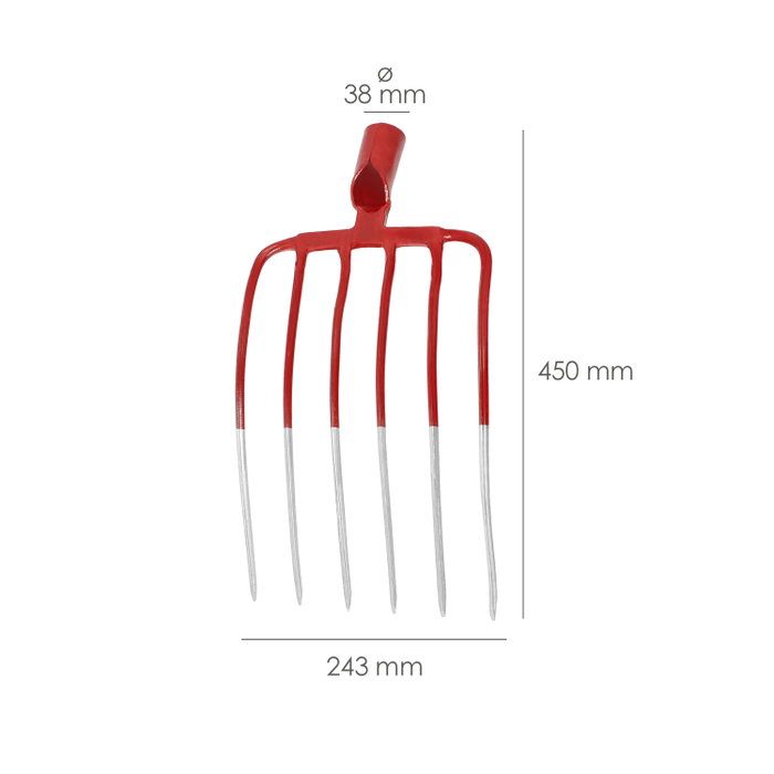 WOLFPACK LINEA PROFESIONAL Fourche Maurer sans manche 560, 6 dents WOLFPACK LINEA PROFESIONAL Fourche Maurer sans manche 560, 6 dents
