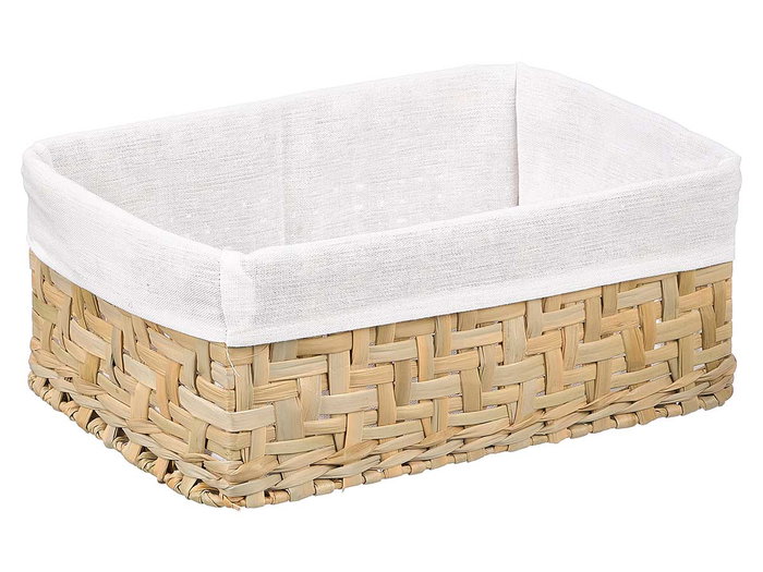 KIPIT Set de 3 paniers rectangulaires Madera + Blanco
