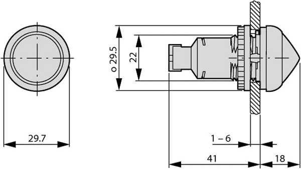 EATON ELECTRIC Lampe de contrôle RMQ-Titan blanc 22mm EATON ELECTRIC Lampe de contrôle RMQ-Titan blanc 22mm