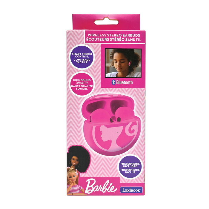LEXIBOOK Casque audio sans fil Barbie pour enfants - Contrôle tactile, recharge USB-C, limite de volume 85 dB