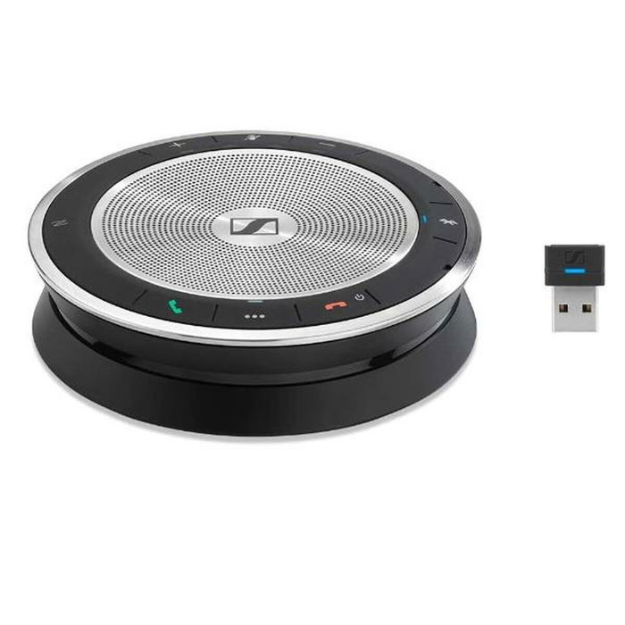EPOS EXPAND 30+ Enceinte de conférence USB-C/Bluetooth 5.0 Noir & Argent avec micro omnidirectionnel, autonomie 18h, pour UC (Skype, Webex, Teams)