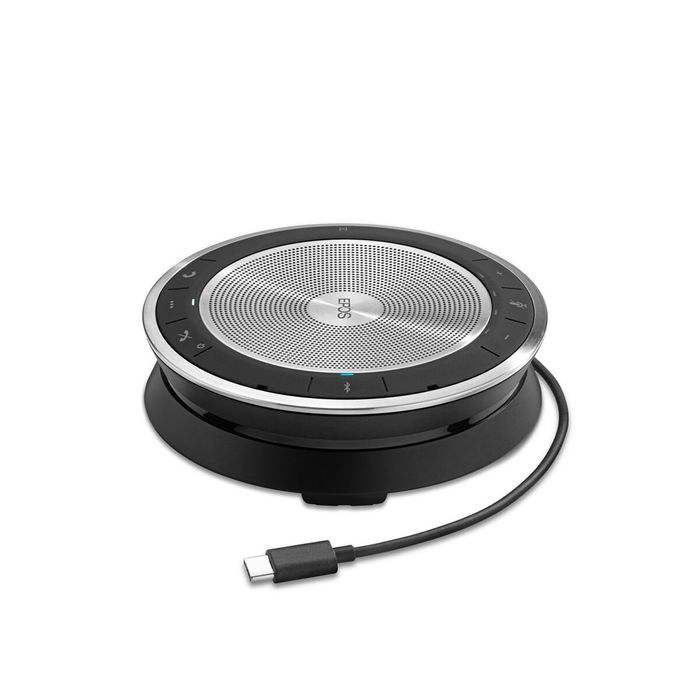 EPOS EXPAND 30+ Enceinte de conférence USB-C/Bluetooth 5.0 Noir & Argent avec micro omnidirectionnel, autonomie 18h, pour UC (Skype, Webex, Teams)