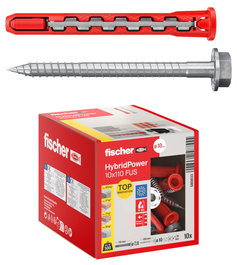 FISCHER HybridPower Taco et Vis à tête hexagonale 10 x 110 mm