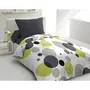 Home Linge Passion Parure de lit 1 personne microfibre Bulles de Rêve - Housse couette 140 x 200 cm + 1 taie d'oreiller 63 x 63 cm - Gris