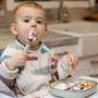 Beaba Set de 3 couverts d'apprentissage en inox avec manches en matériau recyclé, pour enfant dès 6 mois