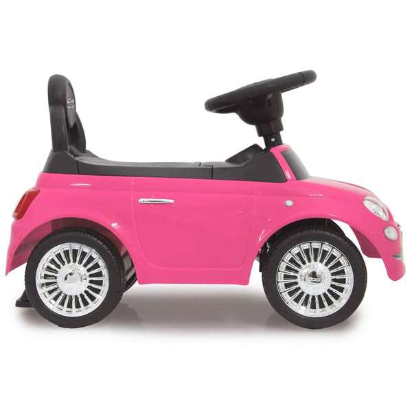 Ociotrends Correpasillos Fiat 500 Rosa 61x38.30x28 cm - Porteur bébé avec sons et lumières, pour 12 mois à 3 ans