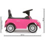 Ociotrends Correpasillos Fiat 500 Rosa 61x38.30x28 cm - Porteur bébé avec sons et lumières, pour 12 mois à 3 ans