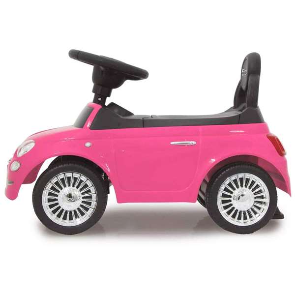 Ociotrends Correpasillos Fiat 500 Rosa 61x38.30x28 cm - Porteur bébé avec sons et lumières, pour 12 mois à 3 ans