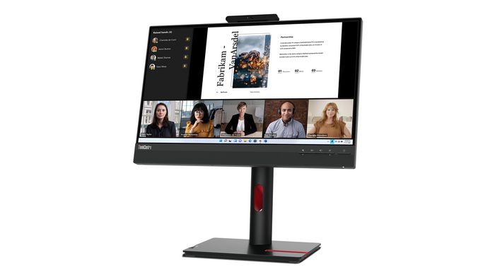 Lenovo Moniteur TIO 22 Gen 5 21.5" FHD IPS (1920 x 1080, 250 cd/m2, 1000:1, 6 ms) avec webcam 1080p, ThinkShutter, haut-parleurs intégrés - HDMI, DisplayPort, USB