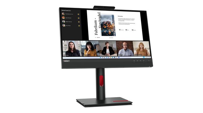 Lenovo Moniteur TIO 22 Gen 5 21.5" FHD IPS (1920 x 1080, 250 cd/m2, 1000:1, 6 ms) avec webcam 1080p, ThinkShutter, haut-parleurs intégrés - HDMI, DisplayPort, USB