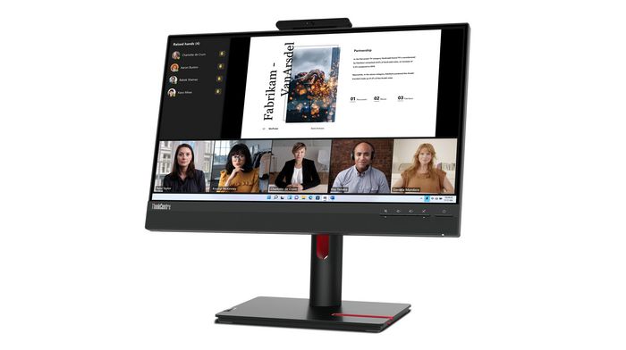 Lenovo Moniteur TIO 22 Gen 5 21.5" FHD IPS (1920 x 1080, 250 cd/m2, 1000:1, 6 ms) avec webcam 1080p, ThinkShutter, haut-parleurs intégrés - HDMI, DisplayPort, USB