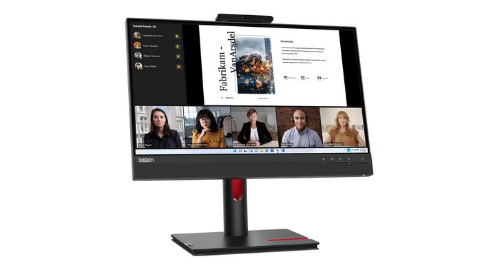 Lenovo Moniteur TIO 22 Gen 5 21.5" FHD IPS (1920 x 1080, 250 cd/m2, 1000:1, 6 ms) avec webcam 1080p, ThinkShutter, haut-parleurs intégrés - HDMI, DisplayPort, USB