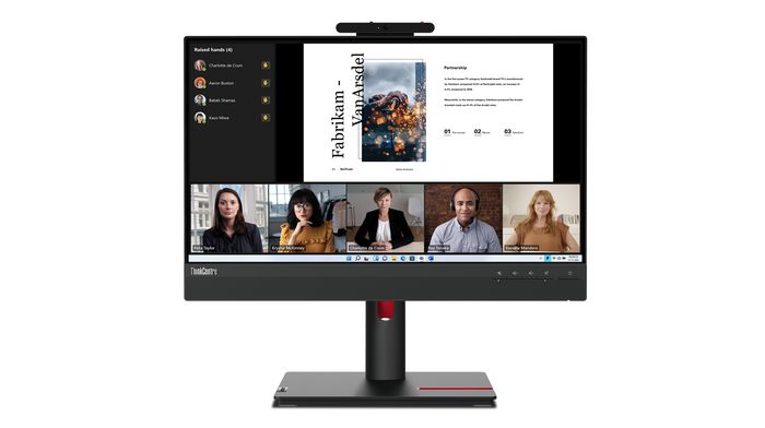 Lenovo Moniteur TIO 22 Gen 5 21.5" FHD IPS (1920 x 1080, 250 cd/m2, 1000:1, 6 ms) avec webcam 1080p, ThinkShutter, haut-parleurs intégrés - HDMI, DisplayPort, USB