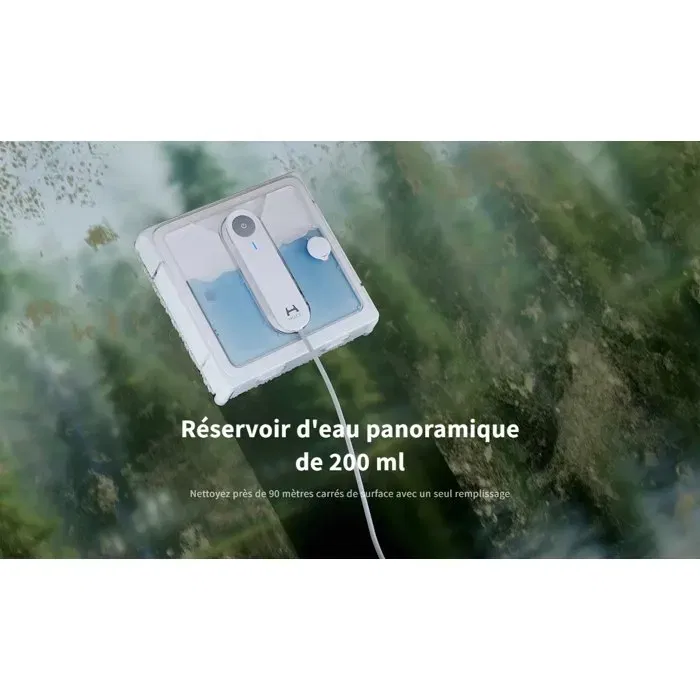 Hutt Robot Lave-Vitre W9 - Puissance d'aspiration 3800 Pa - 4 Buses de pulvérisation - Réservoir d'eau 150 ml - Nettoyage automatique des vitres