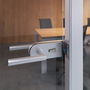 Emuca Serrure pour porte en verre avec cadre en bois, cylindre avec clés, pour porte en verre 8-12mm, acier et aluminium, anodisé mat