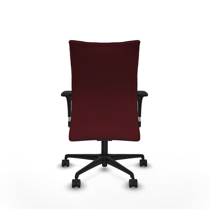 Piqueras Y Crespo Albacete Confidente - Chaise de bureau en similicuir granate avec mécanisme Synchro et accoudoirs 1D