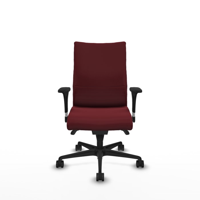 Piqueras Y Crespo Albacete Confidente - Chaise de bureau en similicuir granate avec mécanisme Synchro et accoudoirs 1D
