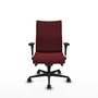 Piqueras Y Crespo Albacete Confidente - Chaise de bureau en similicuir granate avec mécanisme Synchro et accoudoirs 1D