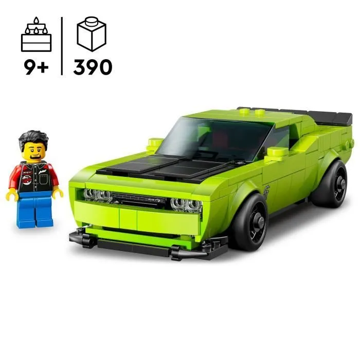 Lego Speed Champions 77237 - Voiture de Sport Dodge Challenger SRT Hellcat - Jouet de Construction pour Enfants à partir de 9 Ans avec Minifigurine