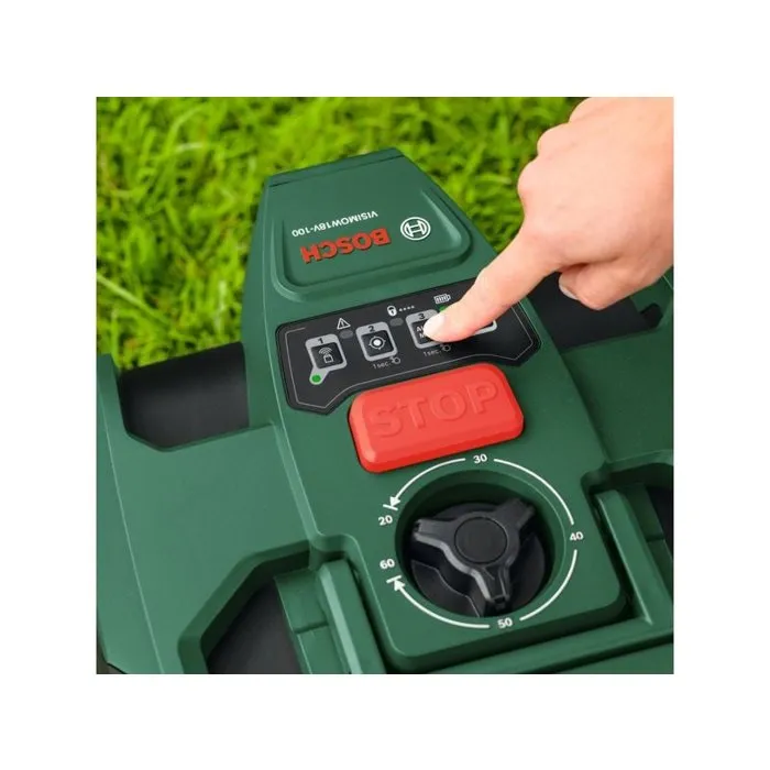 Bosch - VISIMOW18V-100 - Robot tondeuse autonome 18V VisiMow 100 avec batterie 4Ah, chargeur et système de coupe de 16 cm