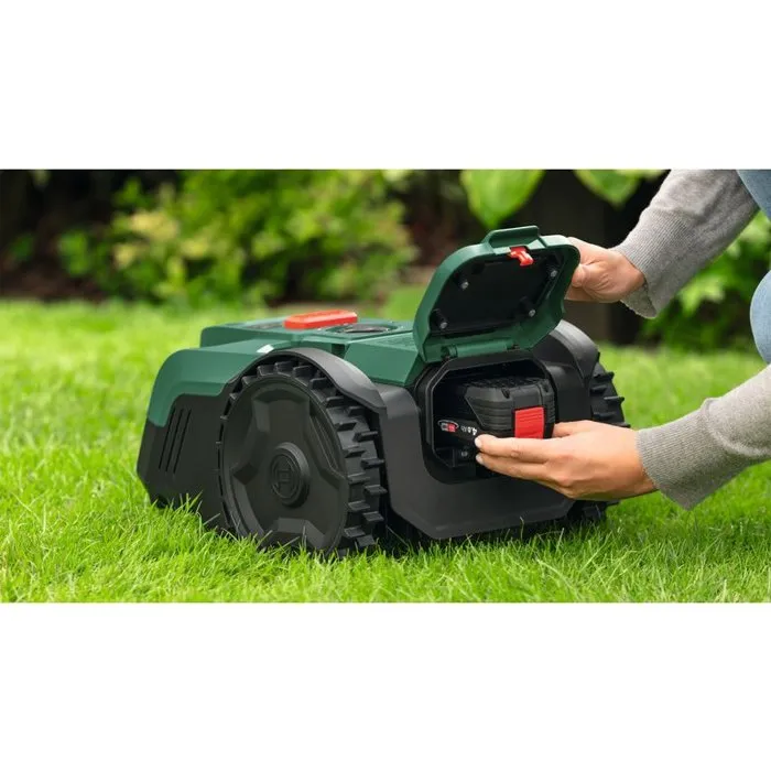 Bosch - VISIMOW18V-100 - Robot tondeuse autonome 18V VisiMow 100 avec batterie 4Ah, chargeur et système de coupe de 16 cm