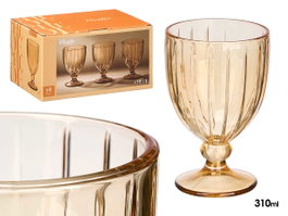 Vivalto Verre à Vin Rayures Ambre 310 ml 8.5 x 13.3 x 8.5 cm (Set de 24)
