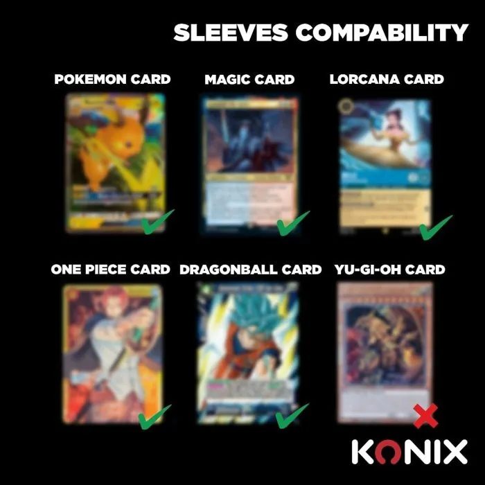 Konix - 100 Pochette Protection Premium Matte Bleu Foncé 66 x 91 mm - Sleeves Compétition pour Cartes Magic: The Gathering, Pokémon, Lorcana, One Piece Konix - 100 Pochette Protection Premium Matte Bleu Foncé 66 x 91 mm - Sleeves Compétition pour Cartes Magic: The Gathering, Pokémon, Lorcana, One Piece