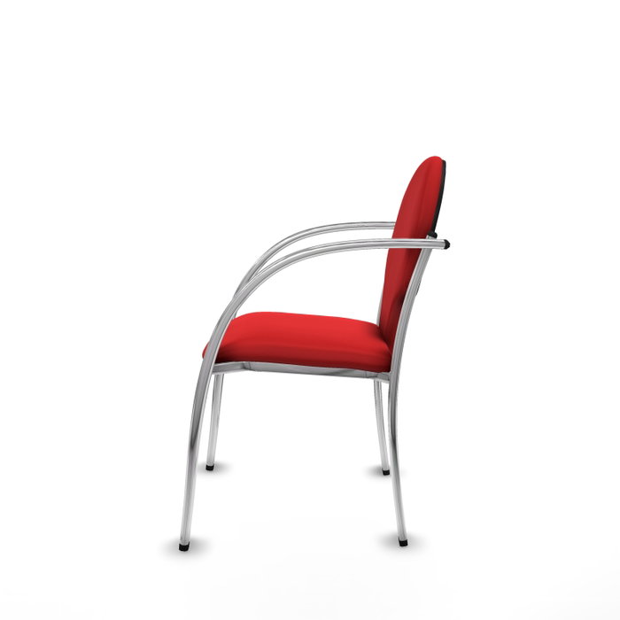 Piqueras Y Crespo Chaise Hellín Rouge avec Accoudoirs Fixes