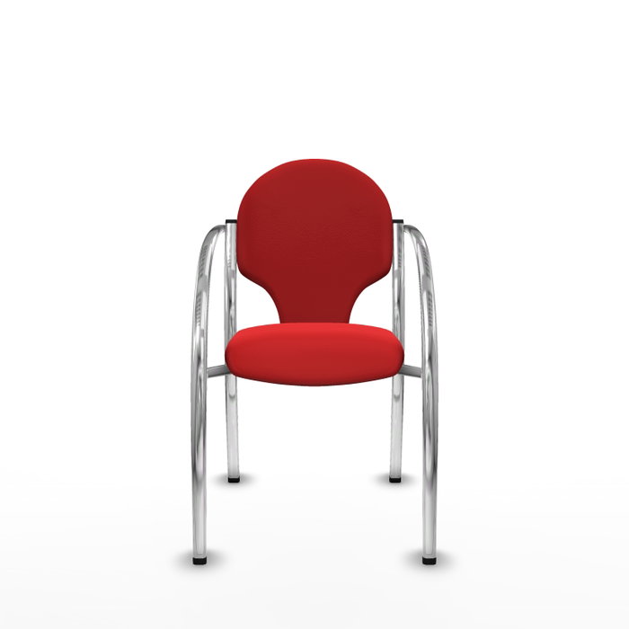 Piqueras Y Crespo Chaise Hellín Rouge avec Accoudoirs Fixes