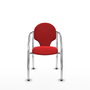 Piqueras Y Crespo Chaise Hellín Rouge avec Accoudoirs Fixes