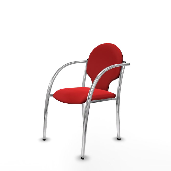 Piqueras Y Crespo Chaise Hellín Rouge avec Accoudoirs Fixes
