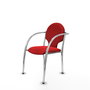 Piqueras Y Crespo Chaise Hellín Rouge avec Accoudoirs Fixes