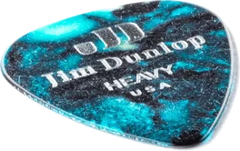 DUNLOP Pack de 12 médiators Genuine Celluloid Turquoise Perlato - Heavy