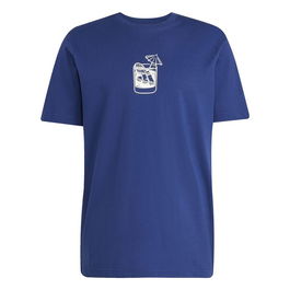 T-shirt à manches courtes homme Adidas Drink Bleu 15-16 Ans