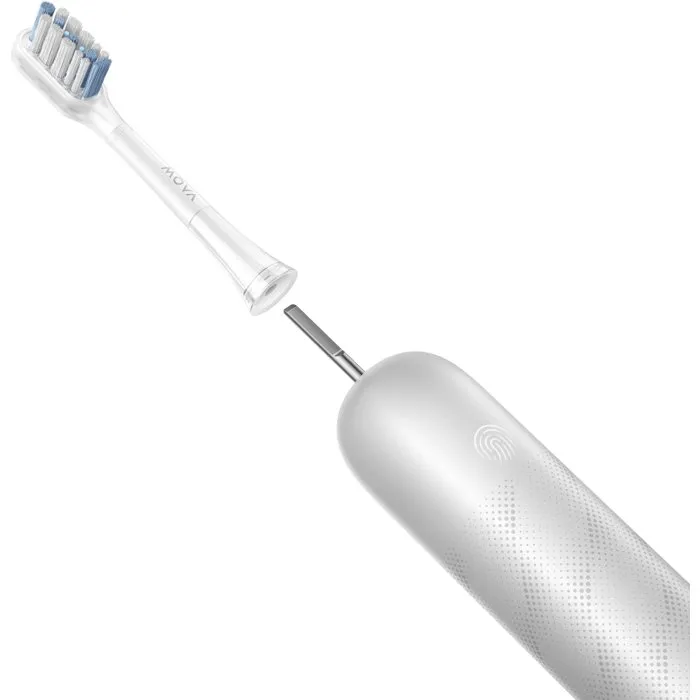 MOVA Fresh Pro Brosse à dents électrique oscillo-rotative à pulsations Silver - Technologie 3DClean, Bluetooth, 3 têtes de brosse, recharge sans fil