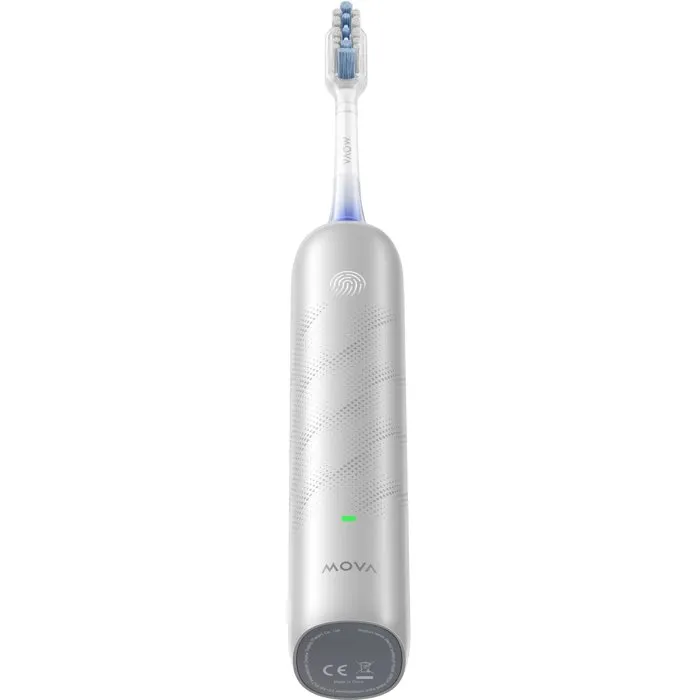MOVA Fresh Pro Brosse à dents électrique oscillo-rotative à pulsations Silver - Technologie 3DClean, Bluetooth, 3 têtes de brosse, recharge sans fil