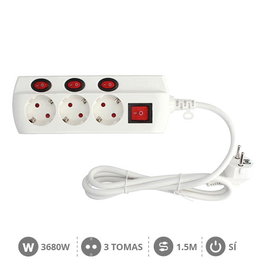 GSC Evolution Multiprise 3 prises avec interrupteurs 1,5 m