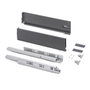 Emuca Kit de tiroir extérieur Vertex, réglage 3D, 550 mm, Gris anthracite