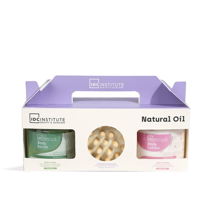 Idc Institute Ensemble de 3 pièces NATURAL OIL avec masseur en bois Idc Institute Ensemble de 3 pièces NATURAL OIL avec masseur en bois