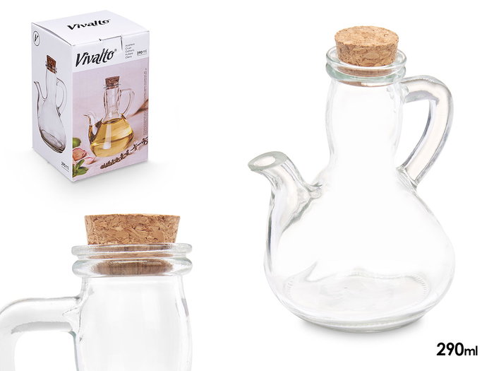 Vivalto Aceitera Porron avec Bouchon Liège Verre Transparent 290 ml 12x14.5x9.5 cm (Set de 24) Vivalto Aceitera Porron avec Bouchon Liège Verre Transparent 290 ml 12x14.5x9.5 cm (Set de 24)