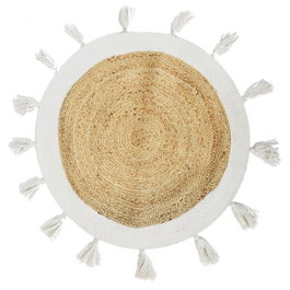 Home Deco Factory Alfombra de Jute 80 cm avec Franges
