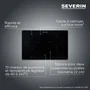 Severin DK1033 Plaque à induction portable double, 2 foyers, surface vitrocéramique 60 x 38 cm, 10 niveaux, minuteur, noir